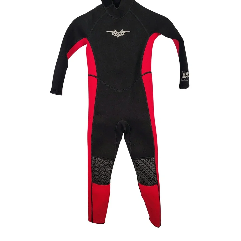 Seaskin Womens SZ 6 Full Body Wetsuit Black Red 3mm Neoprene Surfcore Gorpcore